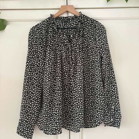 J. Crew Tops - J. Crew Mercantile 12 Black White Heart Top